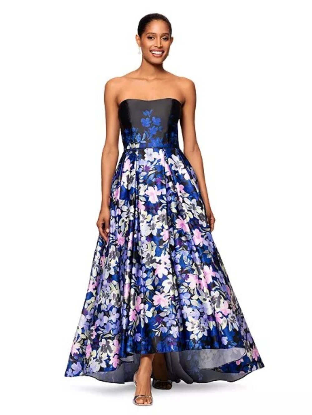 Betsy & Adam Women's Floral-Print Strapless Ball Gown Size 6